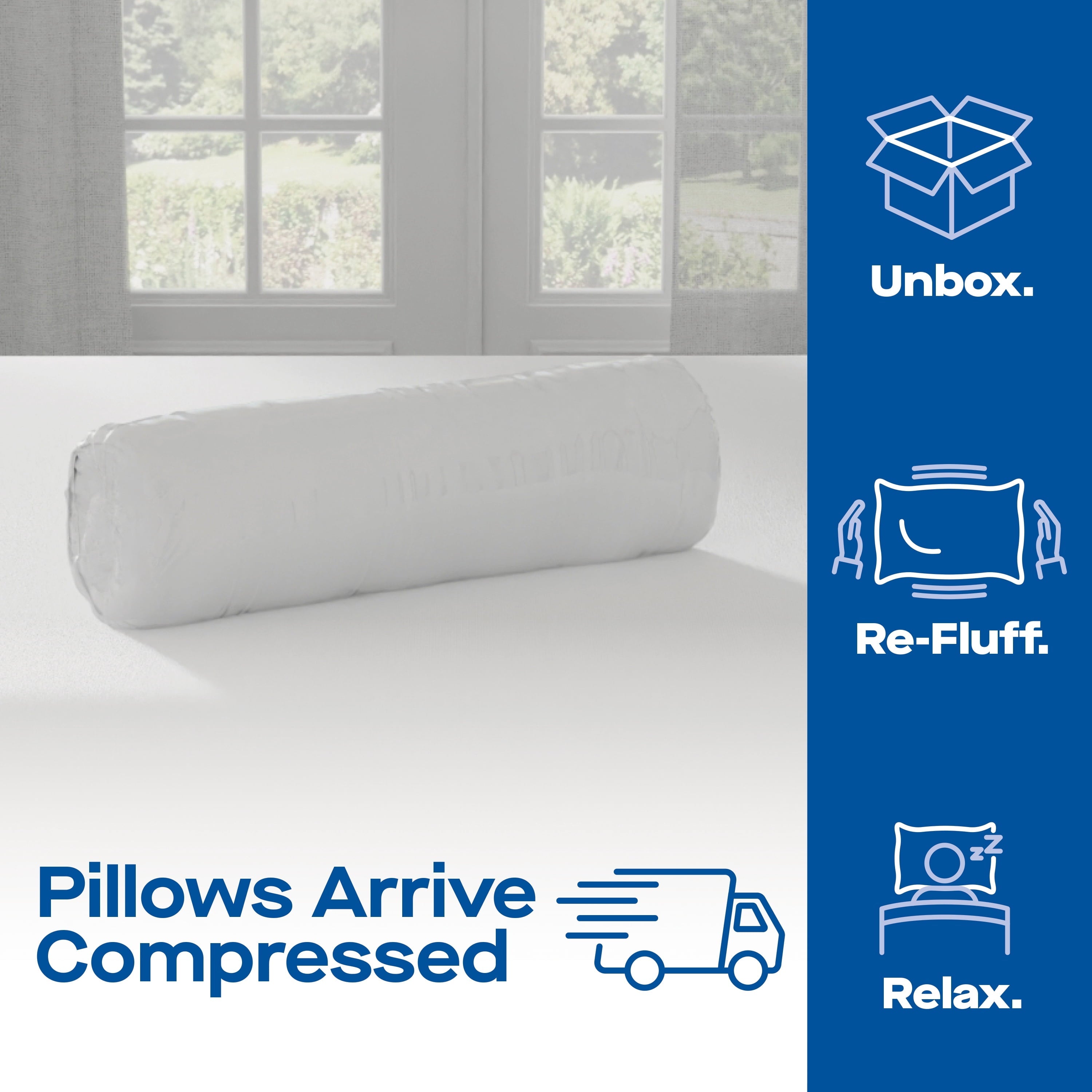 Hotel Collection Huggable Support Bed Pillow, Standard- Soft Velvety Cover, Squishable Comfort (2 Count) - Hotel Quality Plush Sleeping Pillows Detail