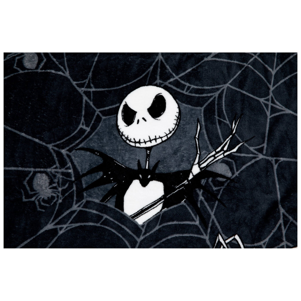Lightweight Warm Nightmare Before Christmas Jack Skellington 62x90 Plush Throw Blanket, 100% Polyester - Super Soft Reversible Sherpa Flannel Blanket Detail
