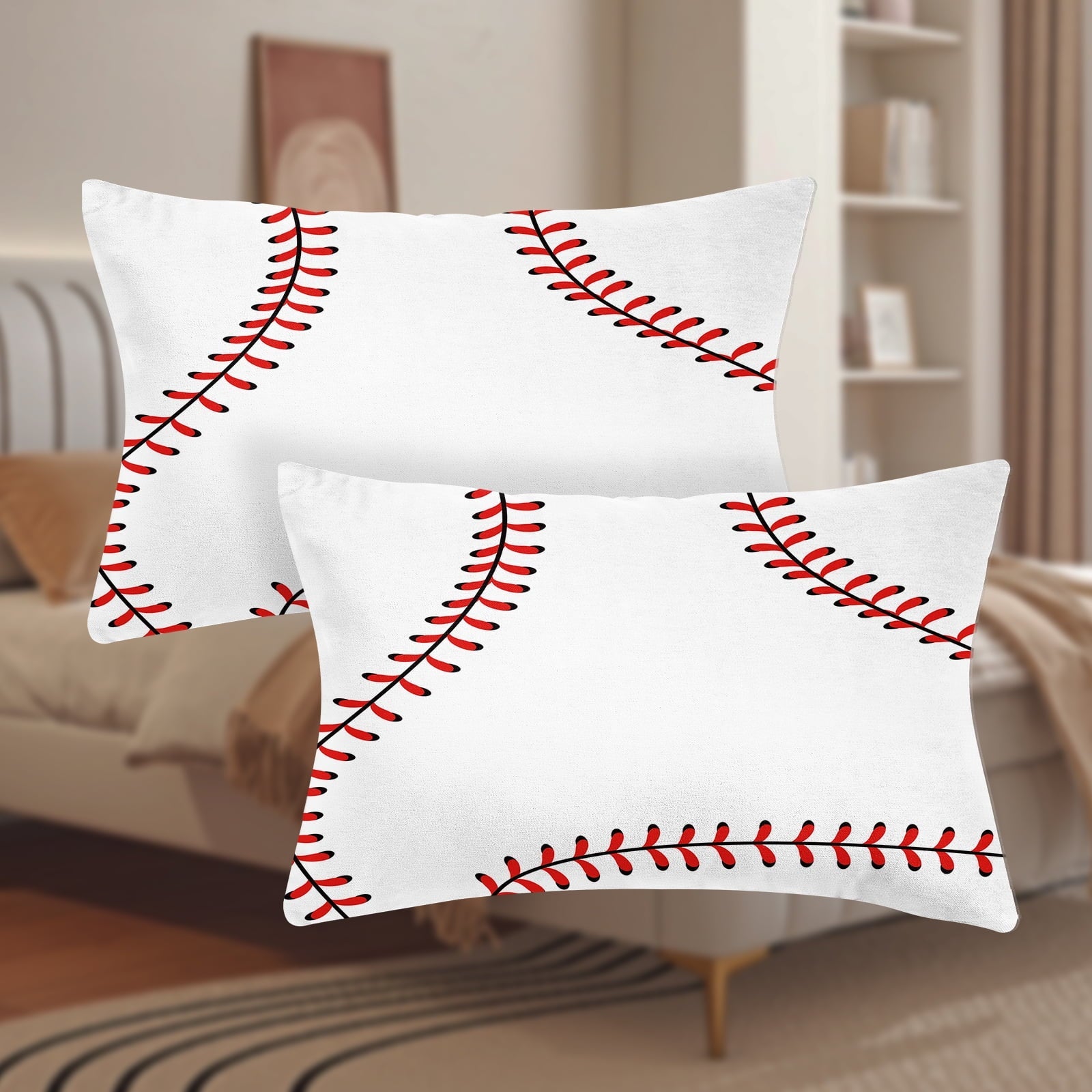Cooling Sateen Baseball Sheet Set Sports Theme Bedding Set for Kids 3D Baseball Pattern Bed Sheets Baseball Games Bed Sheet Set Room... - Cooling Hotel Quality Bedding Sheets and Pillowcases Detail