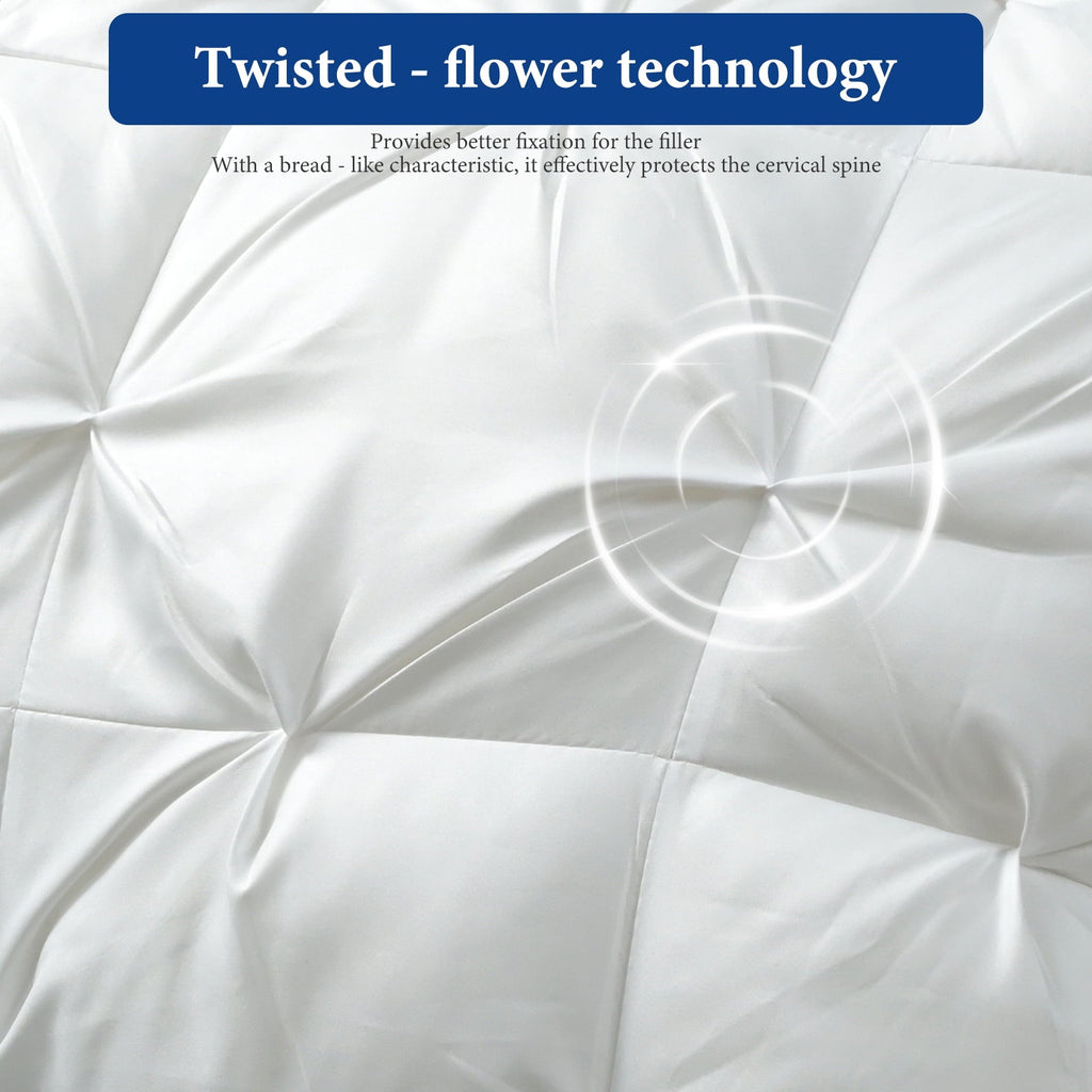 Decorative Plump 2-Pack Luxurious Hotel-Quality ,Resistant to Flattening, All-Season,White - Orthopedic Shredded Foam Bed Pillow Set Detail
