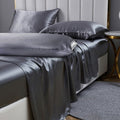 Cooling Sateen Luxury 5-Piece Satin Sheets Twin Silk Sheets Bed Sheet Set Ultra-Silky & Skin-Friendly Deep Pocket Bed Flat Fitted Sheet - Premium Ultra-Soft Pillowcase Pair for Sleeping - Default Title