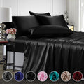 Ultra-Soft Twin Silk Gray Bed Sheet Set Deep Pocket Bed Flat Fitted Sheet, 3-Pieces - Breathable Egyptian Cotton Flat & Fitted Sheets - Default Title