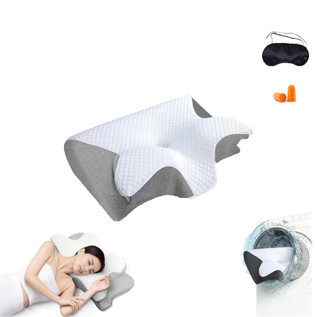 Ergonomic Memory Foam Airway Pro Sleep Apnea Pillow, Airway Pro Cervical Pillow - All-Night Neck Support, Ergonomic Pillows for All Sleepin... - Ergonomic Memory Foam Pillow for Neck Pain Support - Default Title