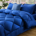 Luxurious Quilted Full Comforter Set 4 Pieces,Comforter Set,Bed in a Bag, Bedding Set with Comforter,Fitted Sheet,Flat Sheet,Pillowcase... - Luxurious Quilted Duvet Cover Set - Default Title