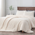 Fluffy Down Alternative Fleece Queen Comforter Set -Super Soft & Warm Fluffy White Bedding, Luxury Fuzzy Heavy Bed Set for Winter with 2 Pill... - Luxurious Quilted Duvet Cover Set - Default Title