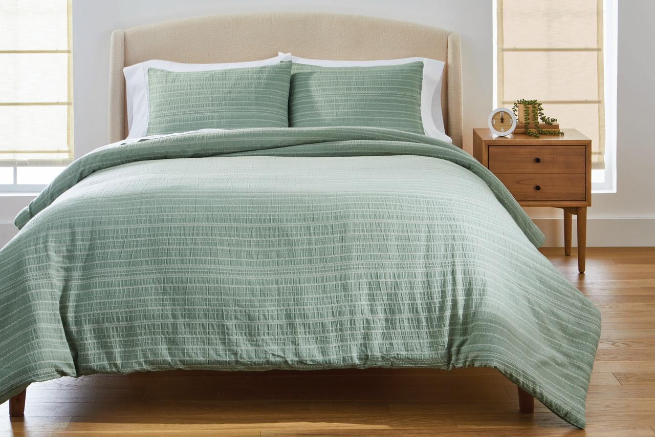 All-Season Crafted Woven 3-Piece Comforter Set, Green River, Full Queen, All Ages - All-Season Down Alternative Comforter Insert - Default Title