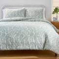 Fluffy Down Alternative Botanical 3-Piece Comforter Set, Green, Full Queen, All Ages - Cloud-Like Soft Lightweight Bed Comforter - Default Title