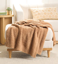 Super Soft Flannel Cozy Knit Throw, Dark Caramel, 50x72" - Cozy Fleece Throw Blanket for Couch & Bed - Default Title