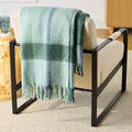 Super Soft Flannel Faux Mohair Cozy Couch Throw Blanket Green Plaid, 50x72" - Lightweight Plush Warm Blanket for All Seasons - Default Title