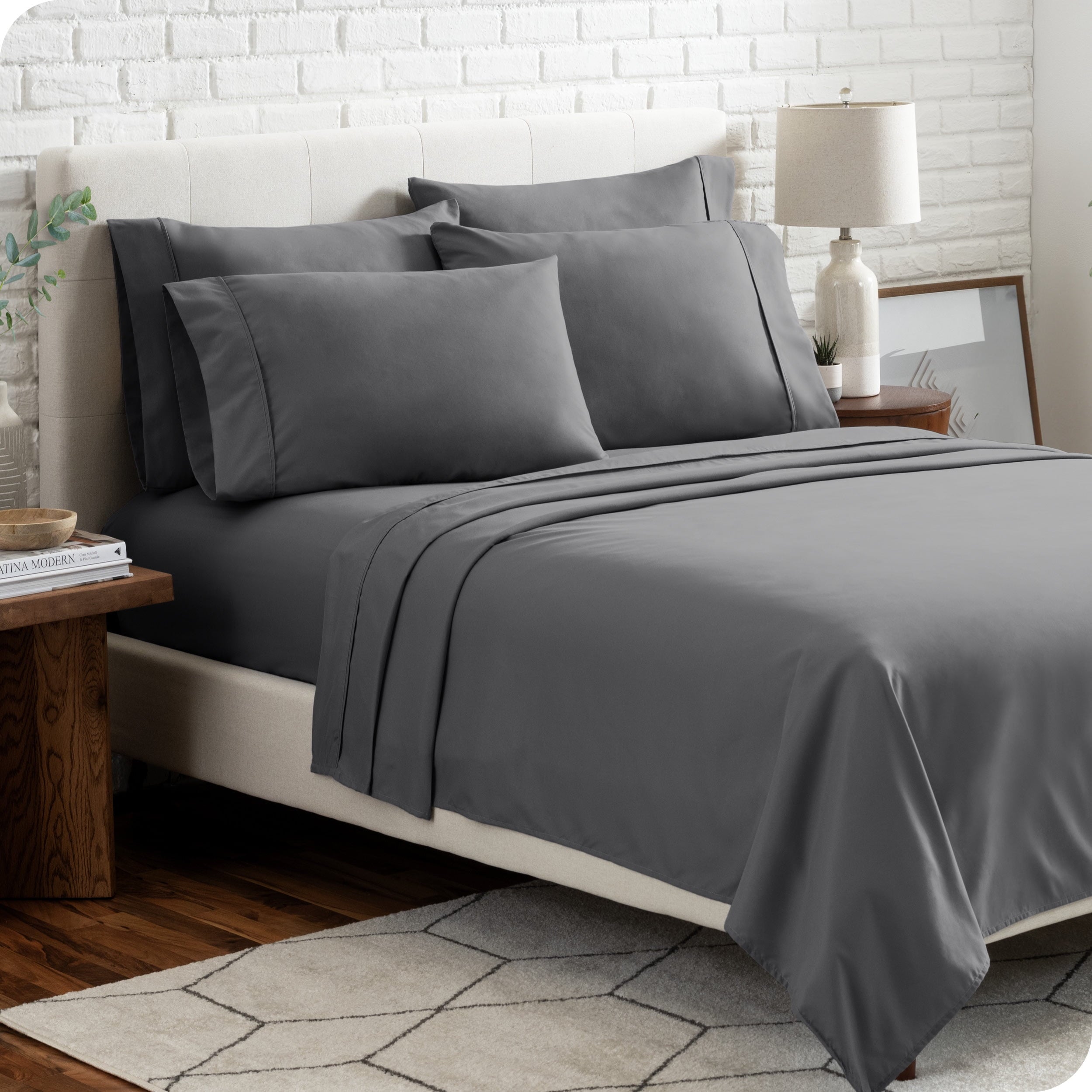 Ultra-Soft Luxury Bed Sheet Set- 6 Piece - Queen, Gray - Luxury Bed Sheet Set with Deep Pockets - Default Title