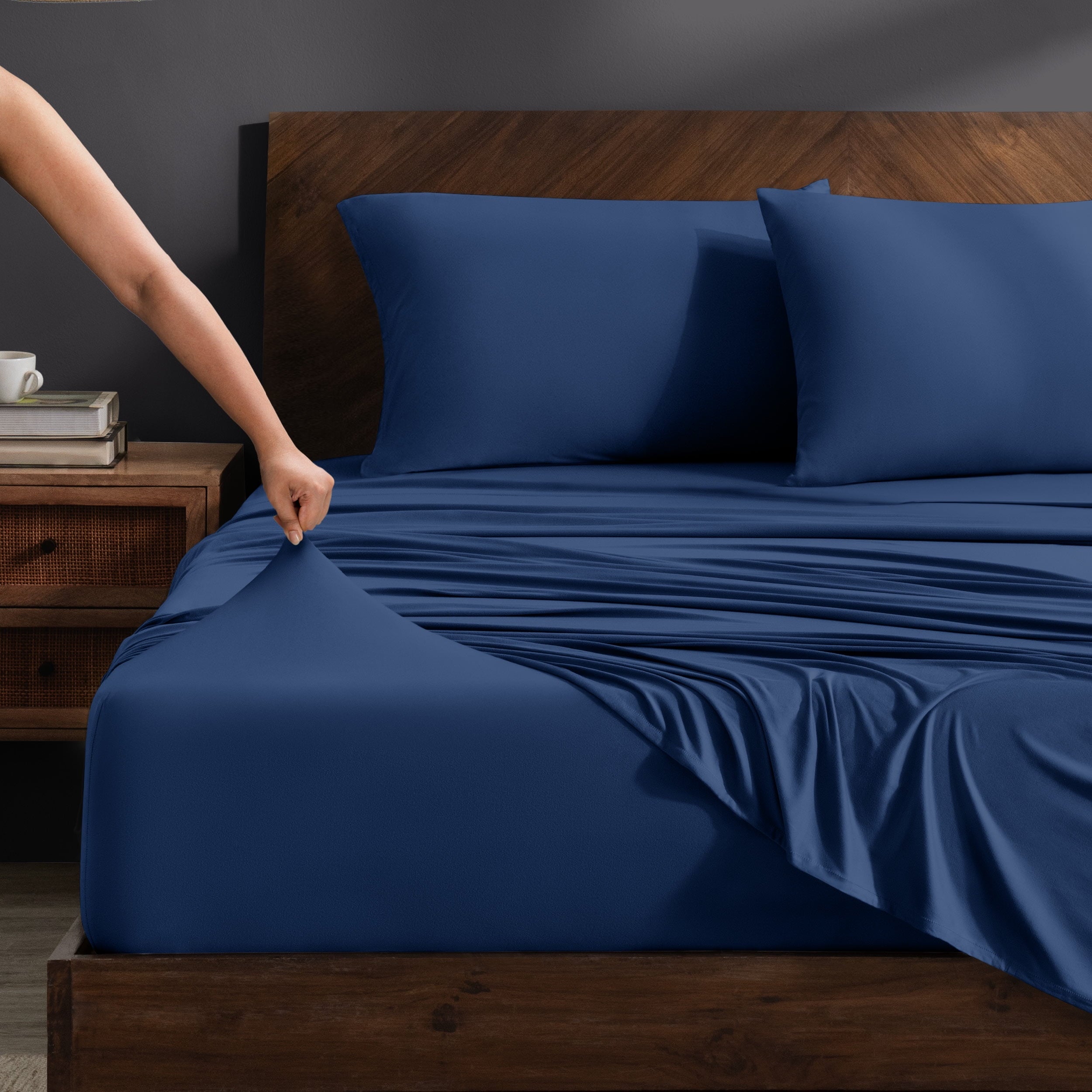 Premium Egyptian Cotton Cooling Performance Jersey Knit Stretch Sheet Set, Moisture-Wicking & Breathable, 4-Way Stretch Bed Sheets, Envelope ... - Cooling Hotel Quality Bedding Sheets and Pillowcases - Default Title