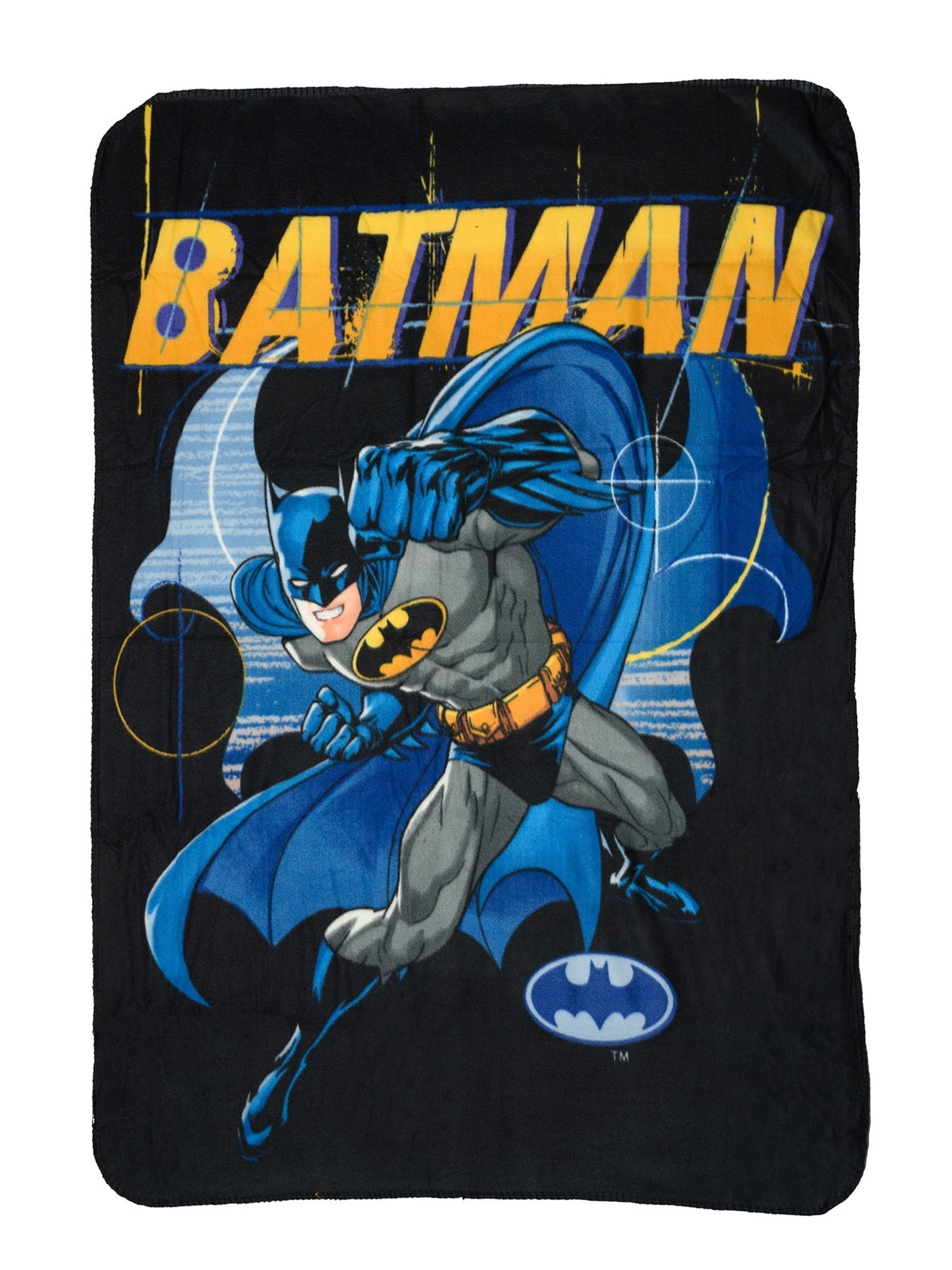 Reversible Sherpa Throw Blanket 45" x 60" Dark Knight Superhero - Lightweight Plush Warm Blanket for All Seasons - Default Title