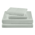 Cooling Sateen Solid 4-Piece 100% Cotton Washed Percale Sage Green Sheet Set, Full - Luxury Bed Sheet Set with Deep Pockets - Default Title