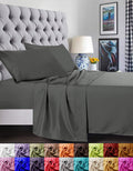 Ultra-Soft 4 Pieces Bed Sheet set Flat,Fitted,Pillowcase , Queen Grey - Breathable Egyptian Cotton Flat & Fitted Sheets - Default Title