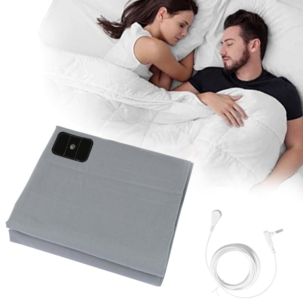 Ultra-Soft Grounding Sheets for All Mattress Sizes, Grounding Mat for Bed 10% Silver Fiber+90% Organic Cotton Grounding Sheets S... - Luxury Bed Sheet Set with Deep Pockets - Default Title