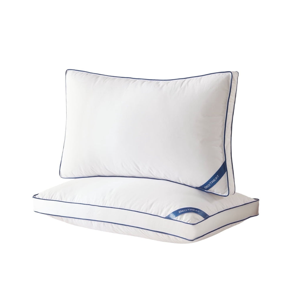 Ergonomic Memory Foam Goose Down Feather Pillows Queen Size Set of 2, Luxury Soft Hotel Quality pillows for Sleeping, Organic Cotton Cover ... - Decorative Throw Pillow Cushion for Sofa & Bed - Default Title