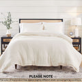 Luxurious Quilted 3-Piece Cream Gauze Comforter Set, Adult Full/Queen - Luxurious Quilted Duvet Cover Set - Default Title