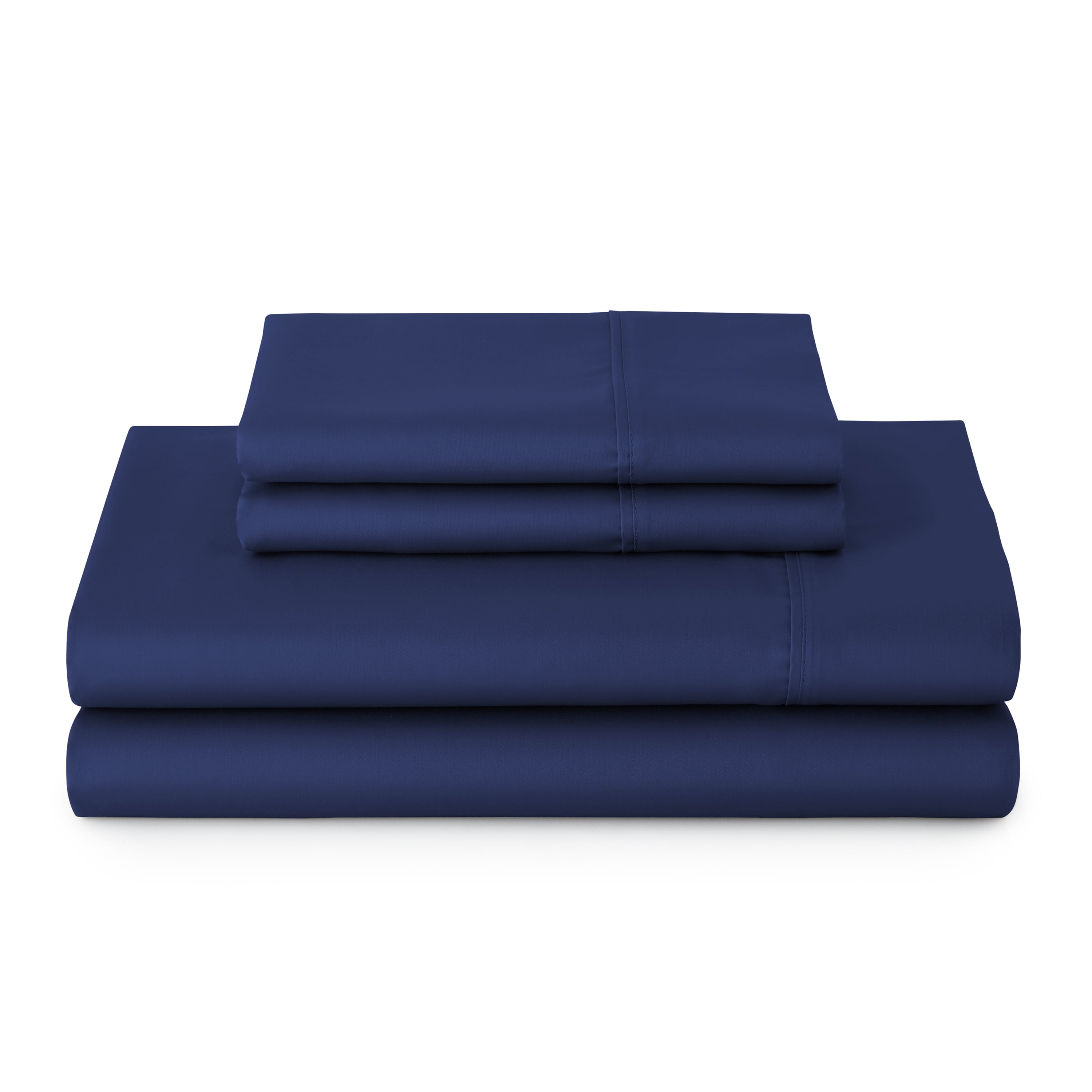Ultra-Soft 4-Piece 300 Thread Count Blue Cove Cotton Sateen Bed Sheet Set, Queen - Breathable Egyptian Cotton Flat & Fitted Sheets - Default Title