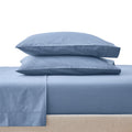 Wrinkle-Resistant Cool & Crisp 3-Piece 300 Thread Count Blue Water Cotton Percale Sheet Set, Twin - Breathable Egyptian Cotton Flat & Fitted Sheets - Default Title