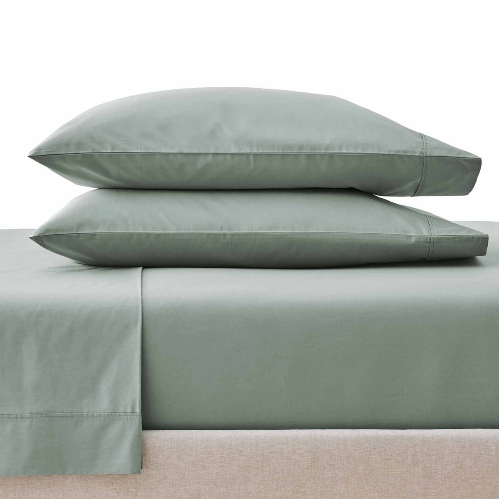 Breathable Luxury Cool & Crisp 4-Piece 300 Thread Count Green River Cotton Percale Sheet Set, Queen - Luxury Bed Sheet Set with Deep Pockets - Default Title