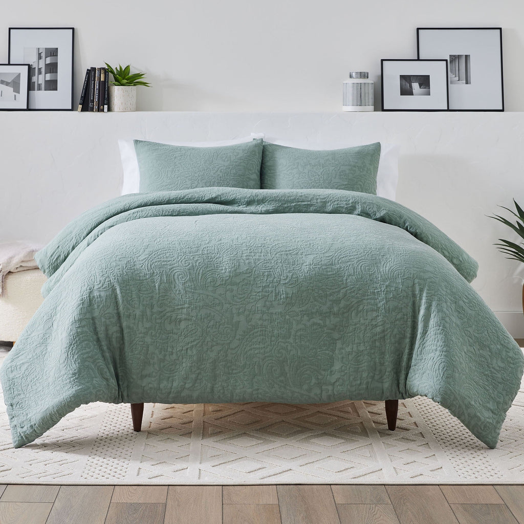 All-Season 3-Piece Sage Floral Comforter Set, Full/Queen - All-Season Down Alternative Comforter Insert - Default Title