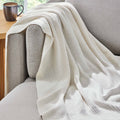Cozy Fleece Chunky Knit Papyrus Throw, Cotton-Blend, 50"x60", 2.3 lb, All Ages - Super Soft Reversible Sherpa Flannel Blanket - Default Title