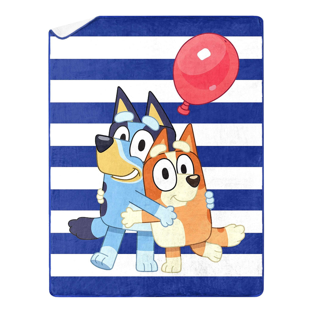 Lightweight Warm Happy Hugs Kids Silk Touch Throw Blanket with Sherpa Reverse, 46 x 60 inches Blue – Soft Plush Fleece Throw Blanket - Luxury Knitted Decorative Throw Blanket with Fringes - Default Title