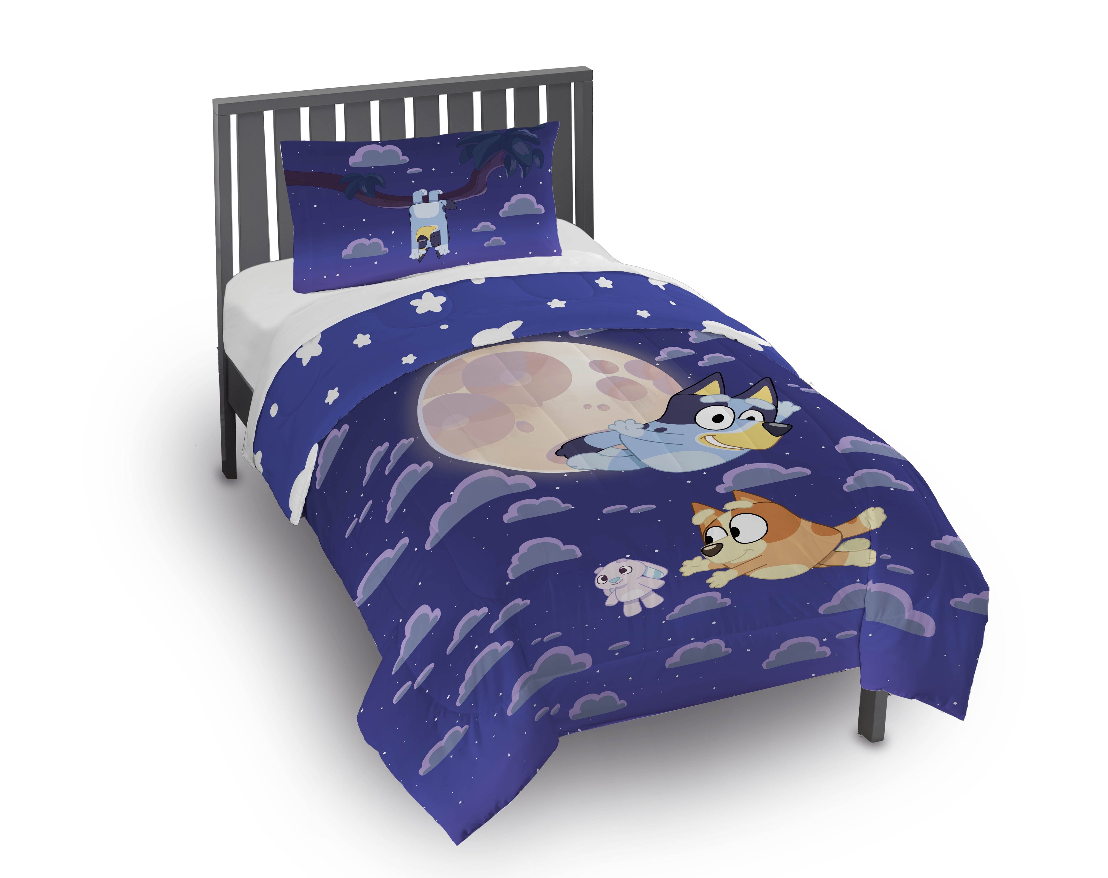 All-Season Dream Kids 2 Piece Blue Reversible Comforter and Pillowcase Bedding Set, Twin/Full - Cloud-Like Soft Lightweight Bed Comforter - Default Title