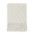 Lightweight Warm Rhombus Beige Throw Blanket, Soft and Lightweight, 50"x 60" - Super Soft Reversible Sherpa Flannel Blanket - Default Title