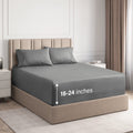 Breathable Luxury 4-Piece Extra Deep Pocket Sheet Set - Full Size Breathable & Cooling Bed Sheets Fits 18"-24" Mattresses, Gray - Luxury Bed Sheet Set with Deep Pockets - Default Title