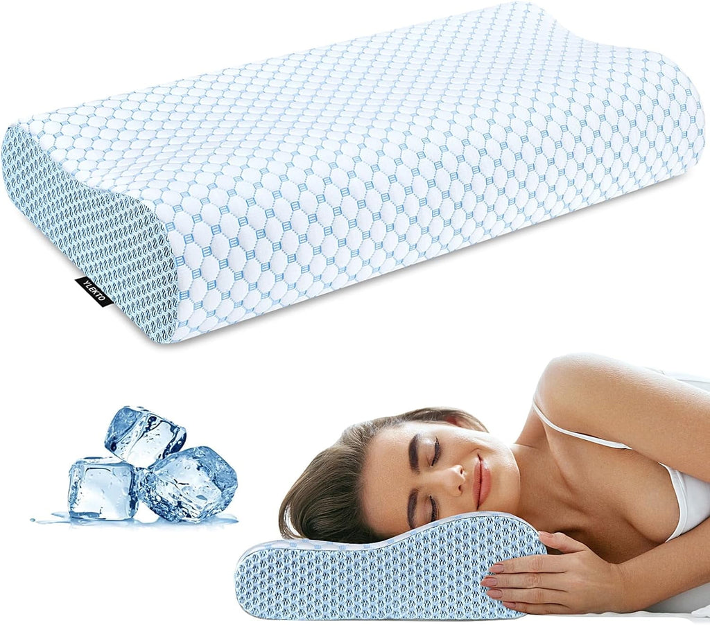 Fluffy Shredded for Neck Pain Relief, Contour Memory Foam s for Sleeping, Odorless Ergonomic Adjustable Orthopedic Cooling Bed Neck S... - Hotel Quality Plush Sleeping Pillows - Default Title