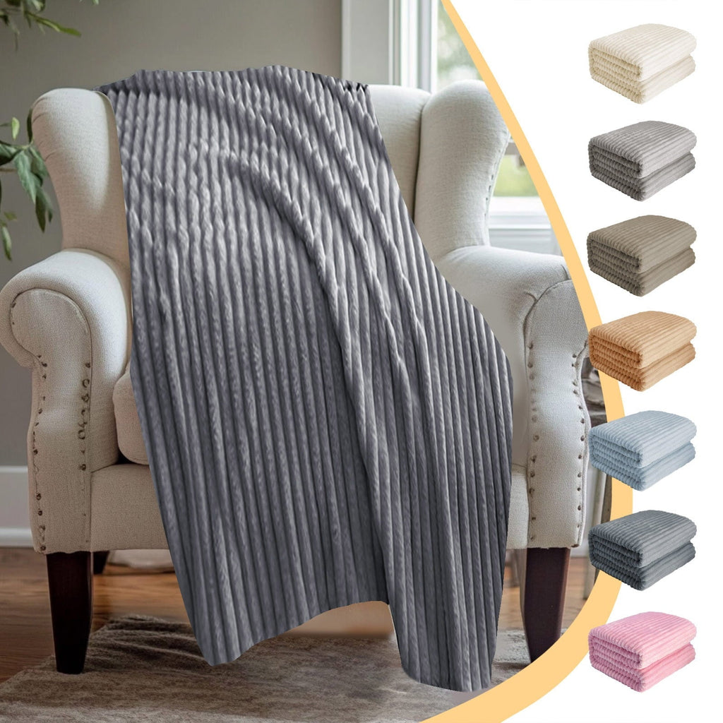 Lightweight Warm Bunny Blanket, Super Soft & Warm Faux Rabbit Fur Throw Blanket, Lightweight Microfiber Machine Washable for Bedroom, ... - Luxury Knitted Decorative Throw Blanket with Fringes - Default Title