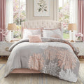 Fluffy Down Alternative King Size Comforter Set, 5-Piece Floral Bedding Set for All Season, Blush Comforter Set King with Bed Skirt - Hypoallergenic Ultra-Fluffy Quilt for Winter - Default Title