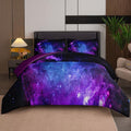All-Season Galaxy Comforter Set Outer Space Purple Starry Sky Night Pattern Bedding Set for Girls Boys Kids Teens Twin Size with... - All-Season Down Alternative Comforter Insert - Default Title