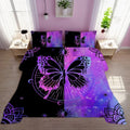 Hypoallergenic Cloud Butterfly Comforter Set Full Size for Girls Kids Teens Black Blue Purple Tie Dye Bedding Set 3 Pieces - All-Season Down Alternative Comforter Insert - Default Title