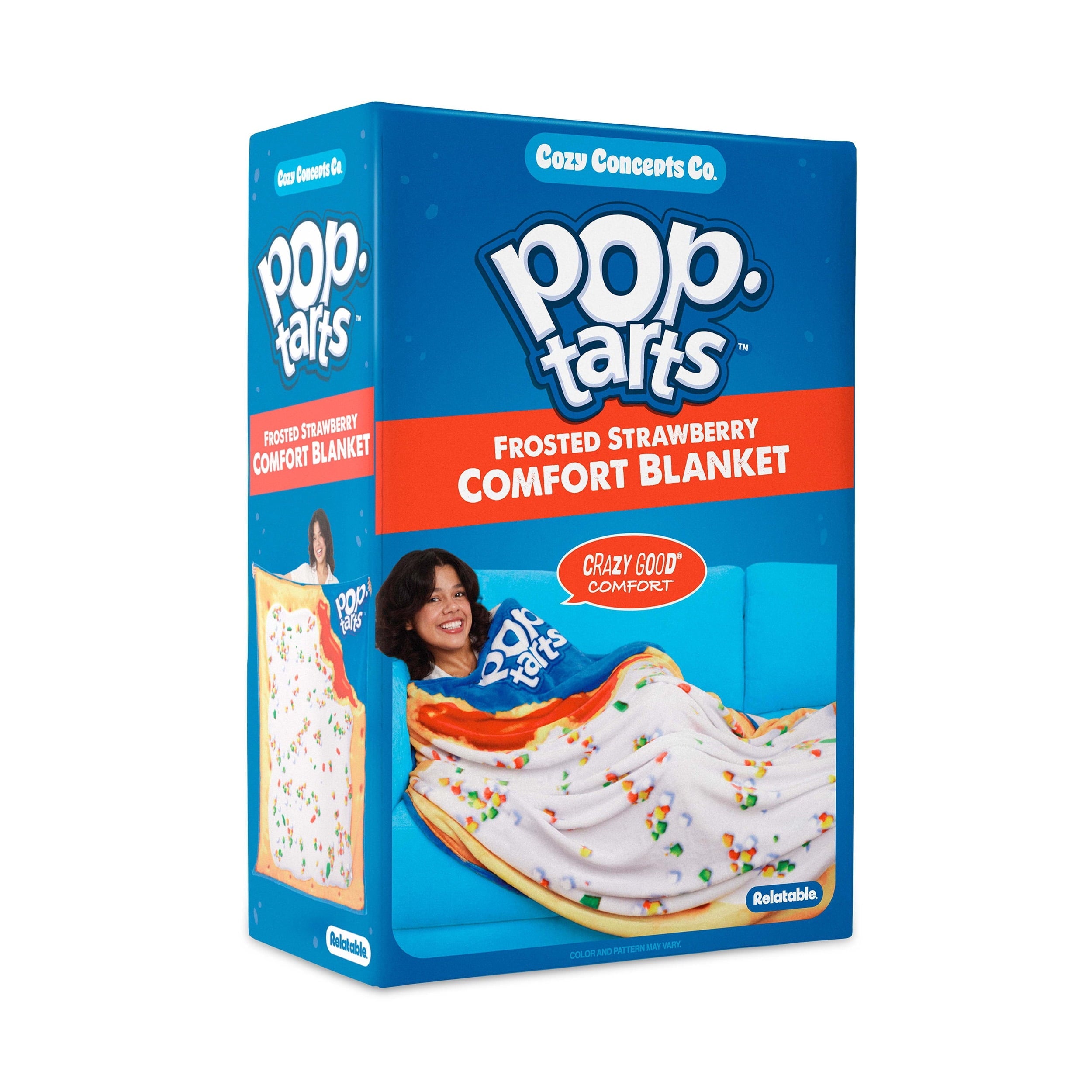 Cozy Fleece Pop-Tarts Cozy Concepts Co. Throw Blanket, Giant Strawberry Pop-Tart, 50x60 - Luxury Knitted Decorative Throw Blanket with Fringes - Default Title