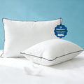 Hotel Collection Hypoallergenic 3‑Chamber Goose Feather Down Core Bed Pillows, Standard Size Set of 2, With Microfiber Surround, Soft-... - Orthopedic Shredded Foam Bed Pillow Set - Default Title