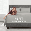 Breathable Luxury Bedding 21” King Extra Deep Pocket Sheets - Deep King Fitted Sheet - Super And Ultra Deep Sheet - For Deep Mattress -... - Luxury Bed Sheet Set with Deep Pockets - Default Title