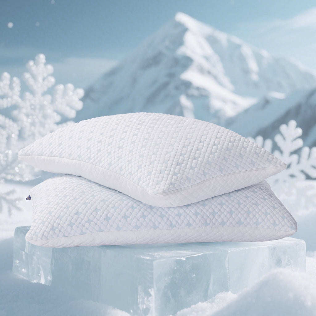 Orthopedic Support 2-Pack Adjustable Cooling Bed Pillows, Shredded Memory Foam Pillows Set of 2, Standard Queen, Dual Sides - Orthopedic Shredded Foam Bed Pillow Set - Default Title