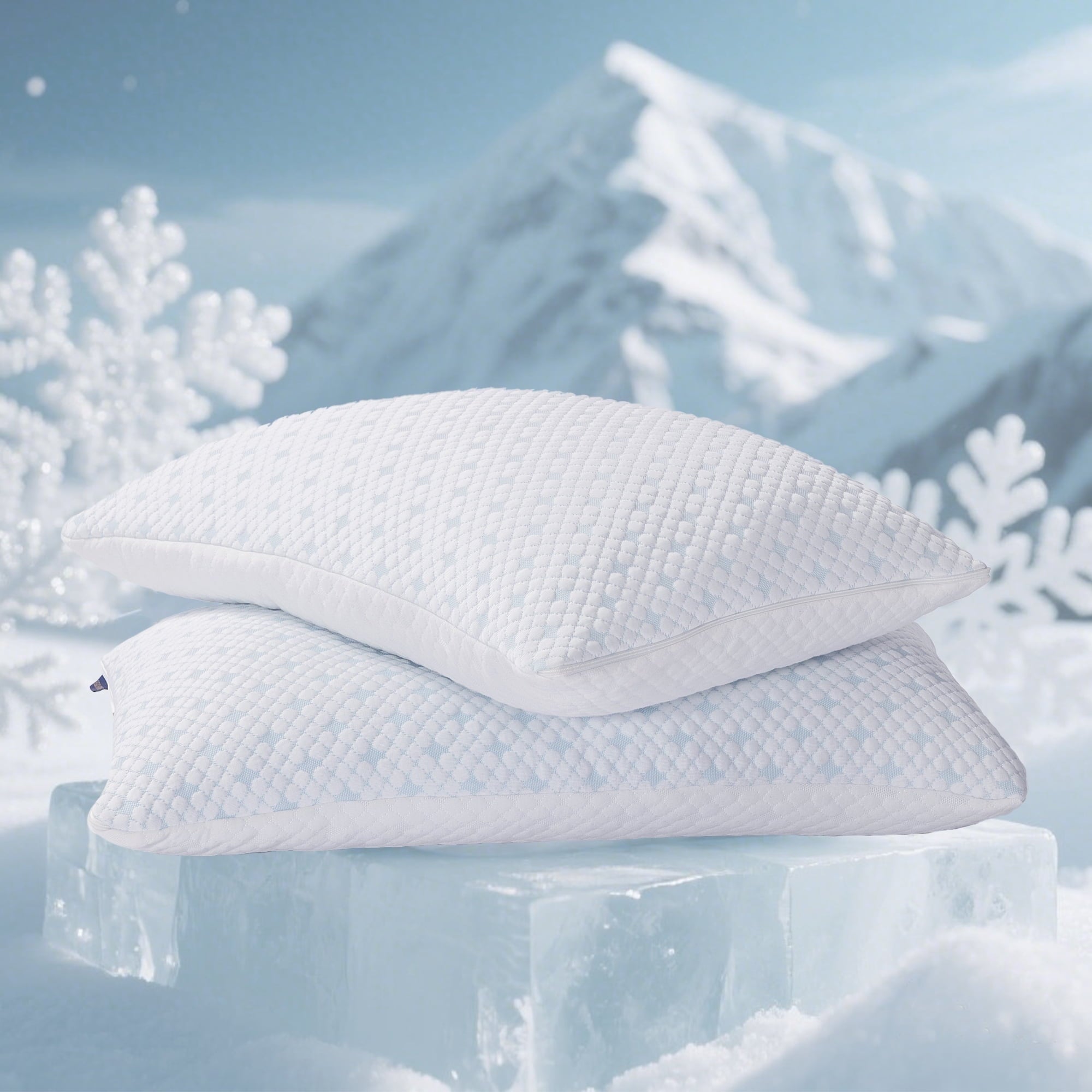 Orthopedic Support 2-Pack Adjustable Cooling Bed Pillows, Shredded Memory Foam Pillows Set of 2, Standard Queen, Dual Sides - Orthopedic Shredded Foam Bed Pillow Set - Default Title