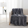 Lightweight Warm Plush Heathered Soft Oversized Throw Blanket, Gray - Cozy Fleece Throw Blanket for Couch & Bed - Default Title