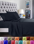 Breathable Luxury 1800 Series Microfiber Bed Sheets 6-Piece Set, Deep Pocket, Queen Black - Premium Ultra-Soft Pillowcase Pair for Sleeping - Default Title