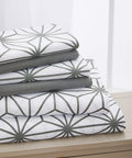 Cooling Sateen Bed Sheets Full Gray Texture/Embroidery 1500 Thread Count Microfiber - Luxury Bed Sheet Set with Deep Pockets - Default Title
