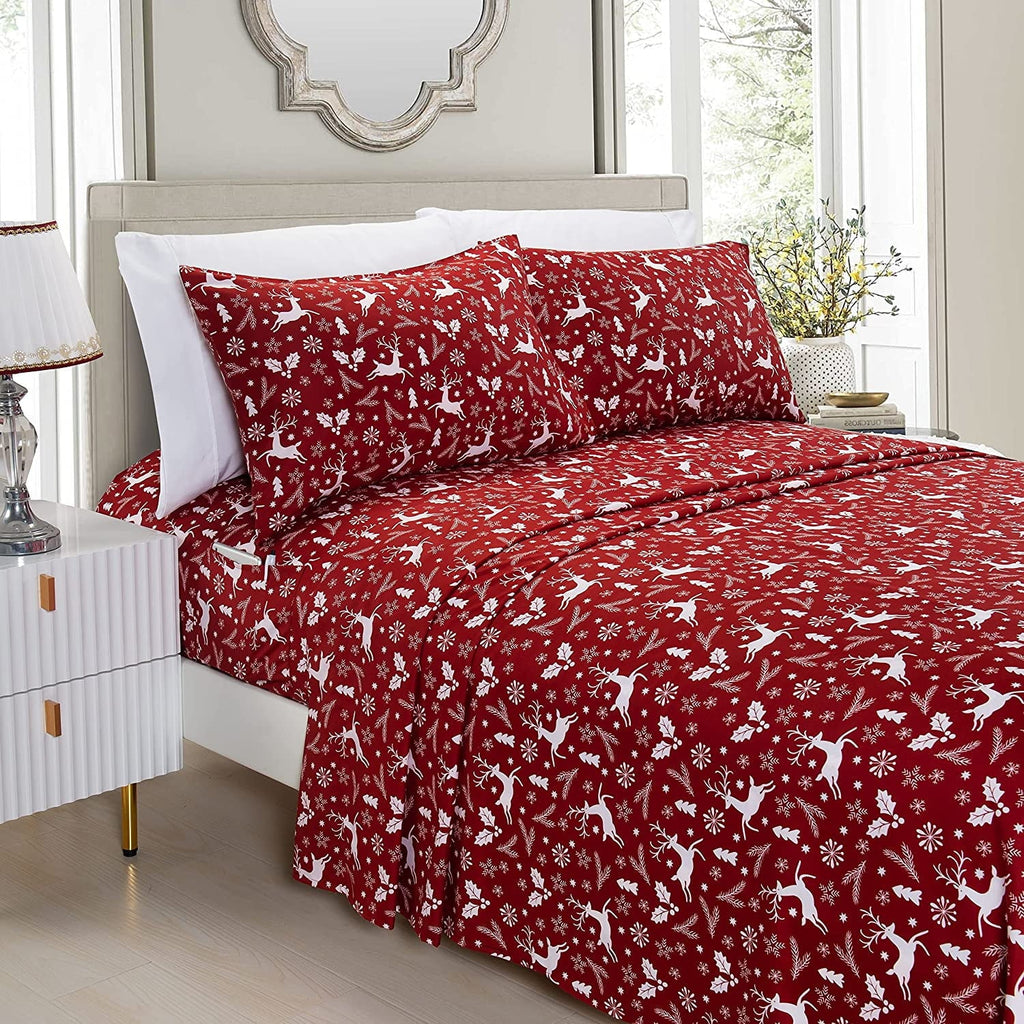 Premium Egyptian Cotton Luxury Soft Bed Sheets Holiday Pattern 1500 Thread Count Percale Egyptian Quality Softness Wrinkle and Fade Resistant... - Premium Ultra-Soft Pillowcase Pair for Sleeping - Default Title
