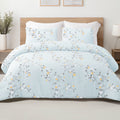 Luxurious Quilted 3-Piece Floral King Size Comforter Set, Microfiber Bedding Down Alternative Comforter for All Seasons with 2 Pillow S... - Luxurious Quilted Duvet Cover Set - Default Title