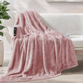 Reversible Sherpa Plush Fuzzy Large Fleece Throw Blanket (50" x 70", Dusty Pink)- Soft, Warm and Lightweight - Lightweight Plush Warm Blanket for All Seasons - Default Title