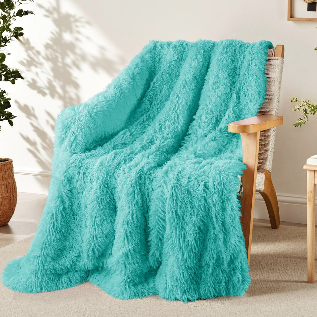Lightweight Warm Fuzzy Faux Fur Throw Blanket, Reversible Shaggy Sherpa Fleece Blankets,Fluffy Plush Warm Throws for Couch, Bed, 50x60... - Lightweight Plush Warm Blanket for All Seasons - Default Title