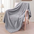 Super Soft Flannel Waffle Textured Extra Large Fleece Blanket, Super Soft and Warm Throw Blanket for Couch, Sofa and Bed (Light Grey, 50... - Super Soft Reversible Sherpa Flannel Blanket - Default Title