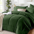 All-Season Queen Comforter Set Forest Green Bed in a Bag Queen Size 7 Pieces Soft Bed Set Lightweight Microfiber Green Bedding C... - Luxurious Quilted Duvet Cover Set - Default Title