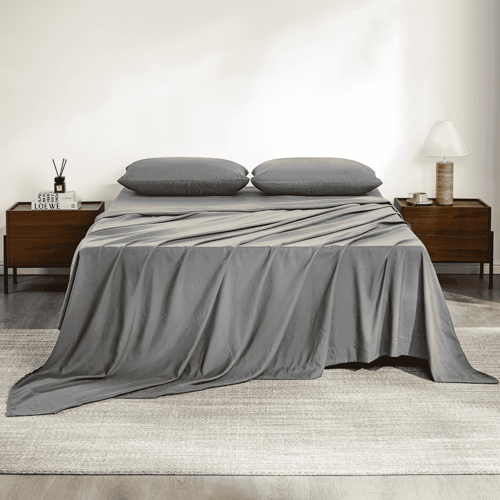 Premium Egyptian Cotton Full Size Bed Sheets, 4 Piece Sheets 14” Deep Pocket Sheet & Pillowcase Sets Soft Microfiber Luxury Bedding Fitted Sh... - Cooling Hotel Quality Bedding Sheets and Pillowcases - Default Title